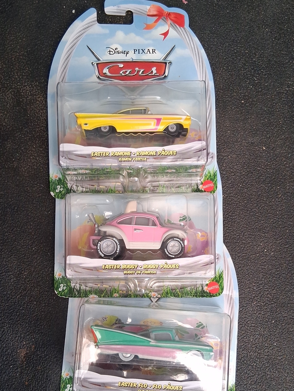 Disney Pixar Cars Easter Vehicle 3-Pack — Yellow, Pink, Teal